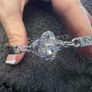 Silver Knot Bracelet with Crystals